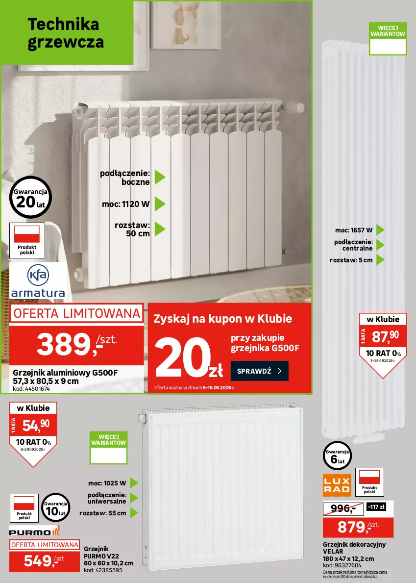 Gazetka promocyjna Leroy Merlin - Gazetka Leroy Merlin - ważna 09.09 do 29.09.2026 - strona 30 - produkty: Grzejnik, Kominek, Nagrzewnica elektryczna, Pur, Termos
