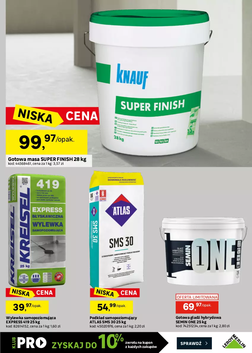 Gazetka promocyjna Leroy Merlin - Gazetka Leroy Merlin - ważna 09.09 do 29.09.2026 - strona 41 - produkty: Fa, Finish, Geoflex, Klej, Mop, Ogrzewanie, Pistolet, Podkład, Sok, Wylewka samopoziomująca, Zaprawa klejowa
