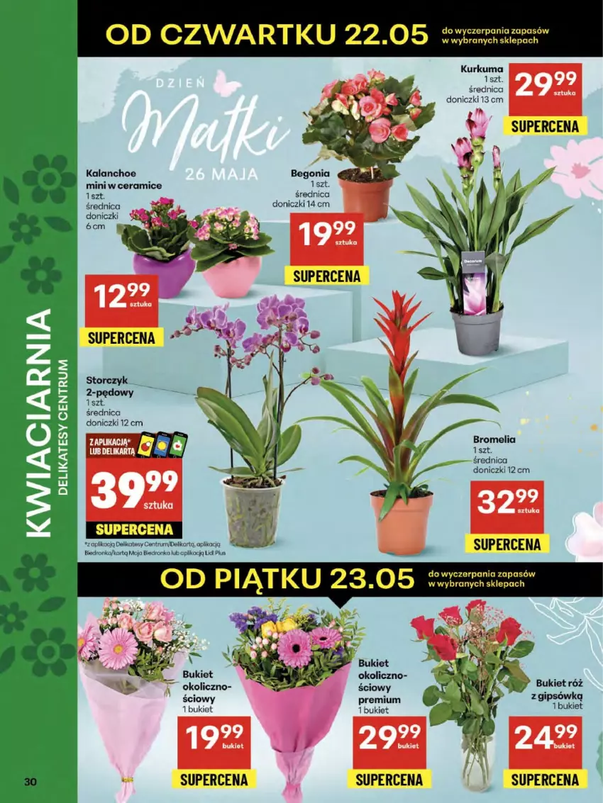 Gazetka promocyjna Delikatesy Centrum - Franczyza DC21 Czwartek - ważna 22.05 do 28.05.2025 - strona 30 - produkty: Bromelia, Bukiet, Kalanchoe, Koc, Kurkuma, Rum, Storczyk