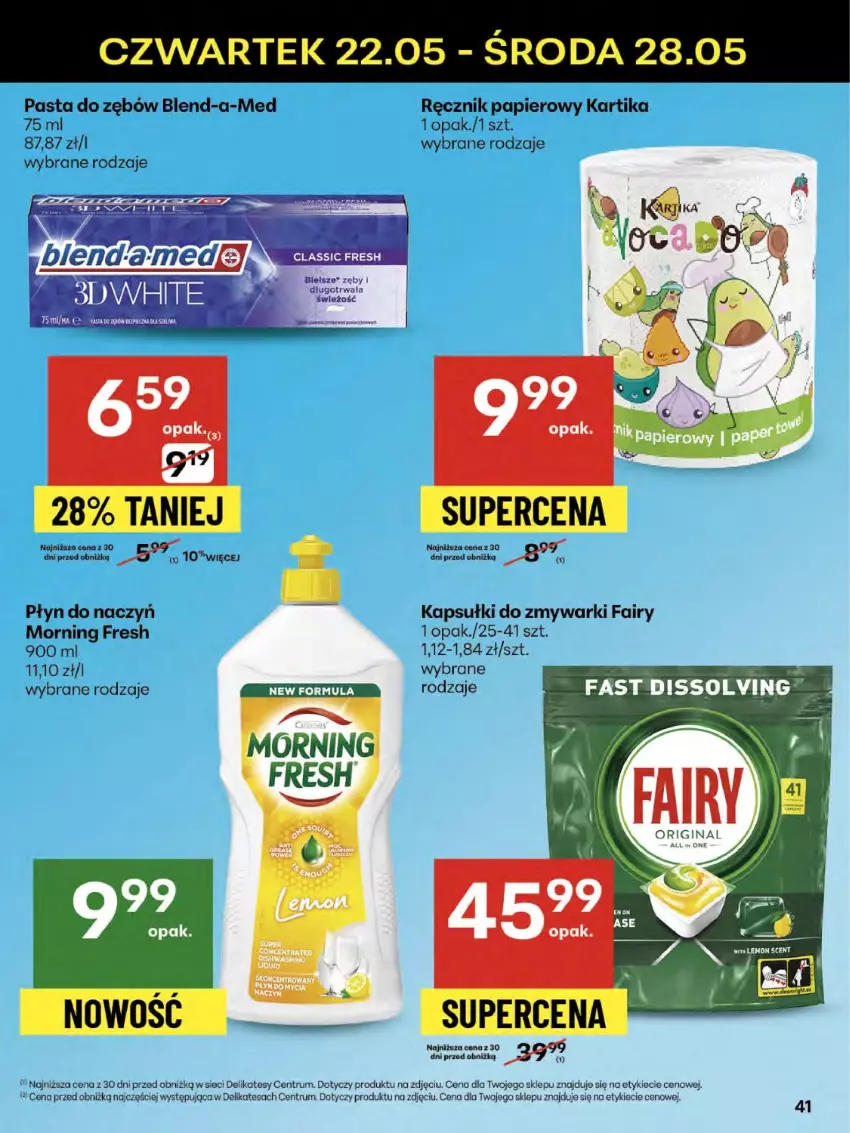 Gazetka promocyjna Delikatesy Centrum - Franczyza DC21 Czwartek - ważna 22.05 do 28.05.2025 - strona 41 - produkty: Blend-a-Med, Fa, Fairy, Papier, Pasta do zębów, Ręcznik, Rum, Zmywarki