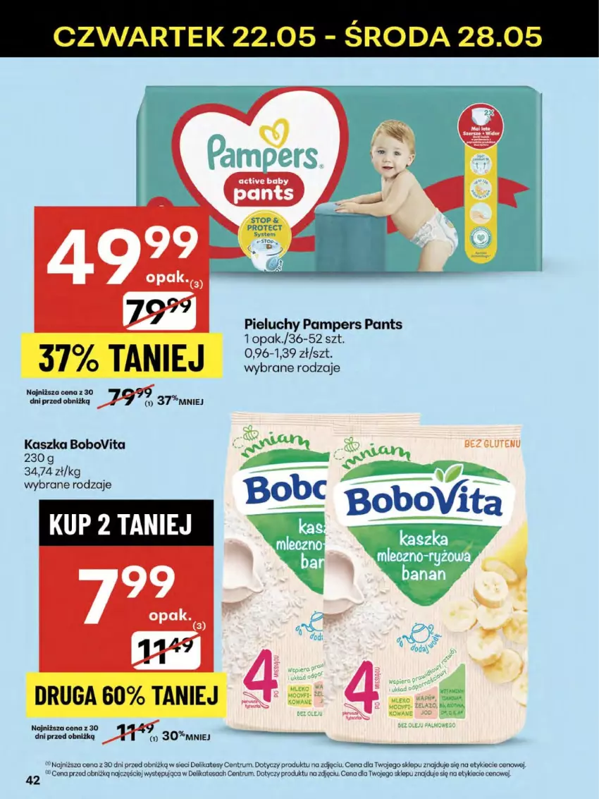 Gazetka promocyjna Delikatesy Centrum - Franczyza DC21 Czwartek - ważna 22.05 do 28.05.2025 - strona 42 - produkty: BoboVita, Olej, Pampers, Pieluchy, Rum, Top