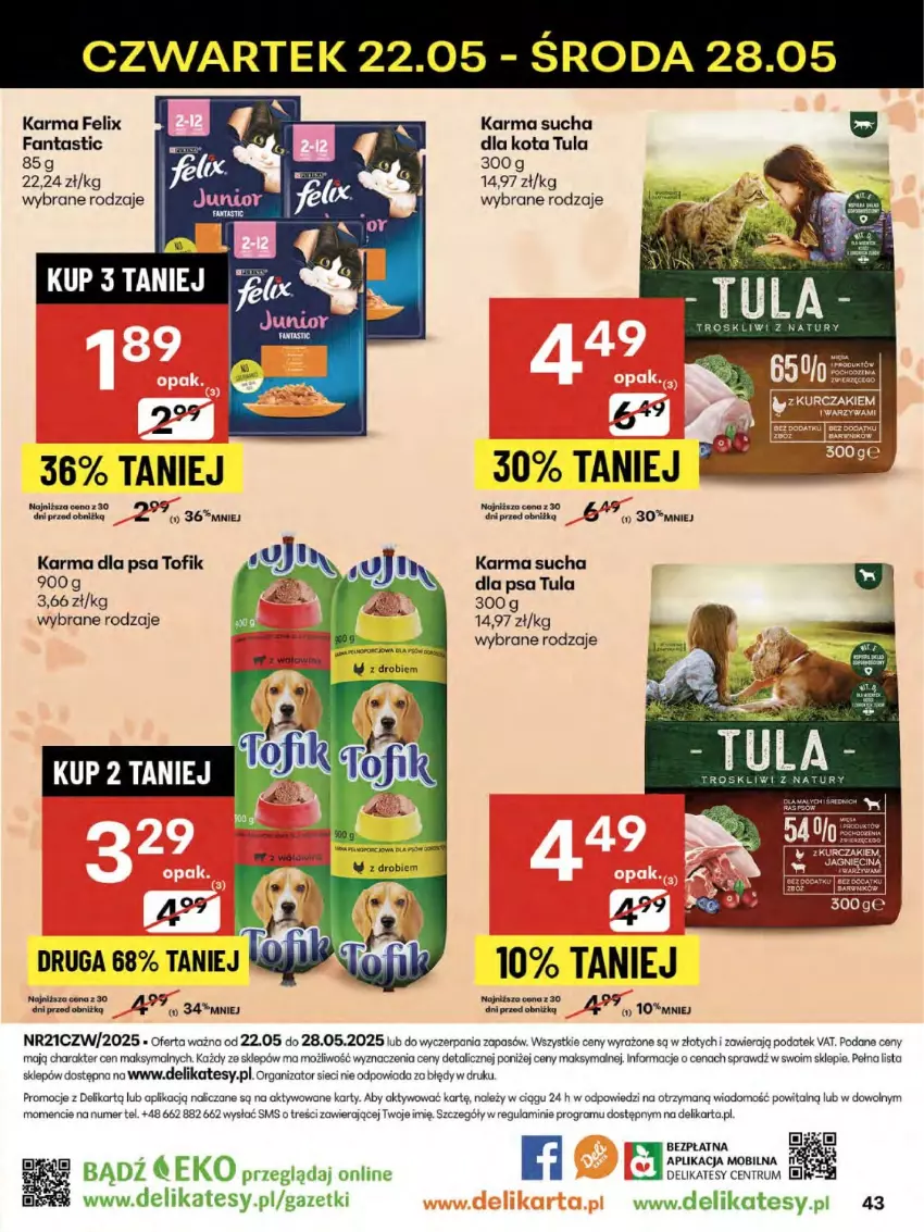 Gazetka promocyjna Delikatesy Centrum - Franczyza DC21 Czwartek - ważna 22.05 do 28.05.2025 - strona 43 - produkty: Fa, Fanta, Felix, Gra, Mobil, Mule, Por