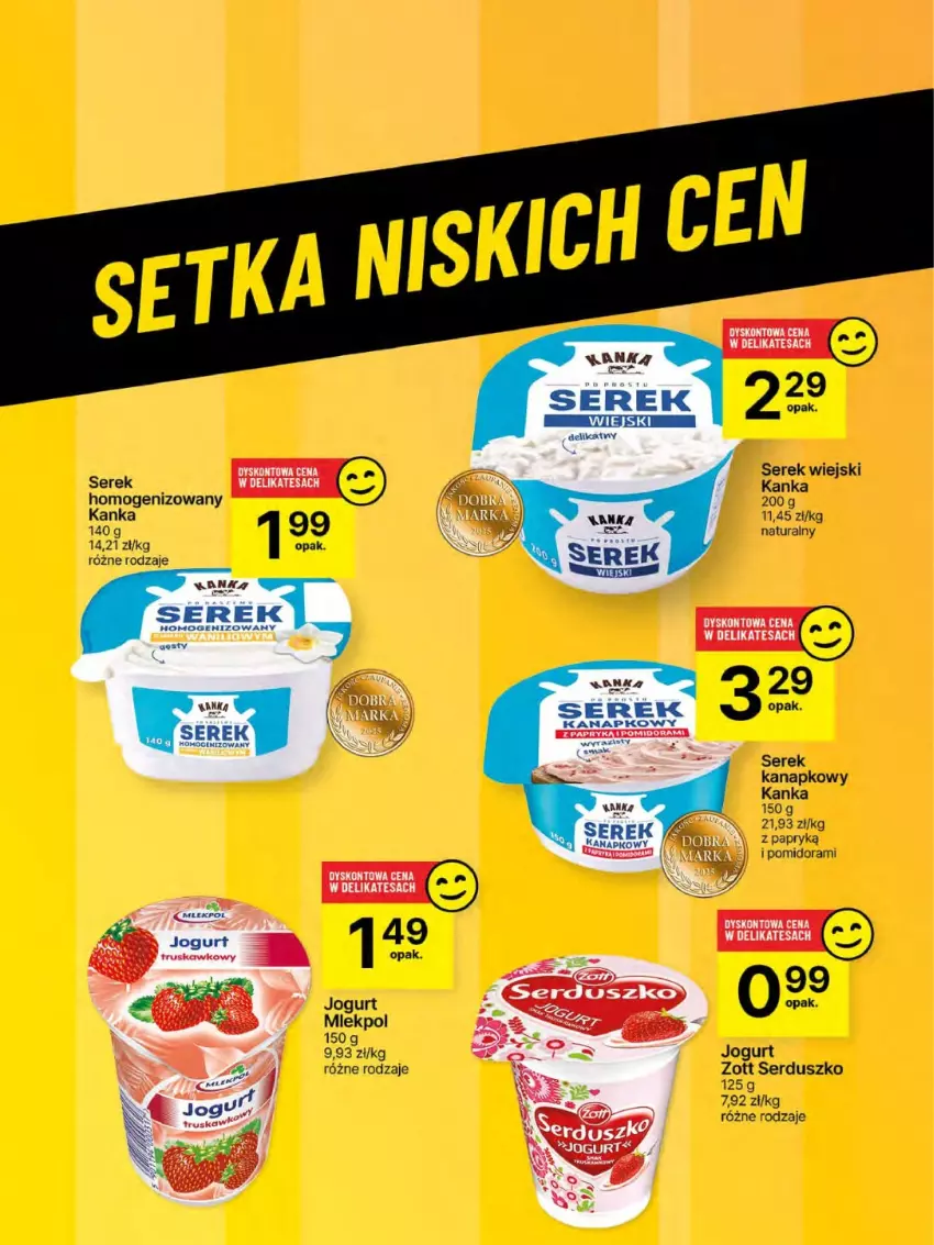 Gazetka promocyjna Delikatesy Centrum - Franczyza DC21 Czwartek - ważna 22.05 do 28.05.2025 - strona 46 - produkty: Jogurt, Ser, Serek, Serek kanapkowy, Serek wiejski, Zott