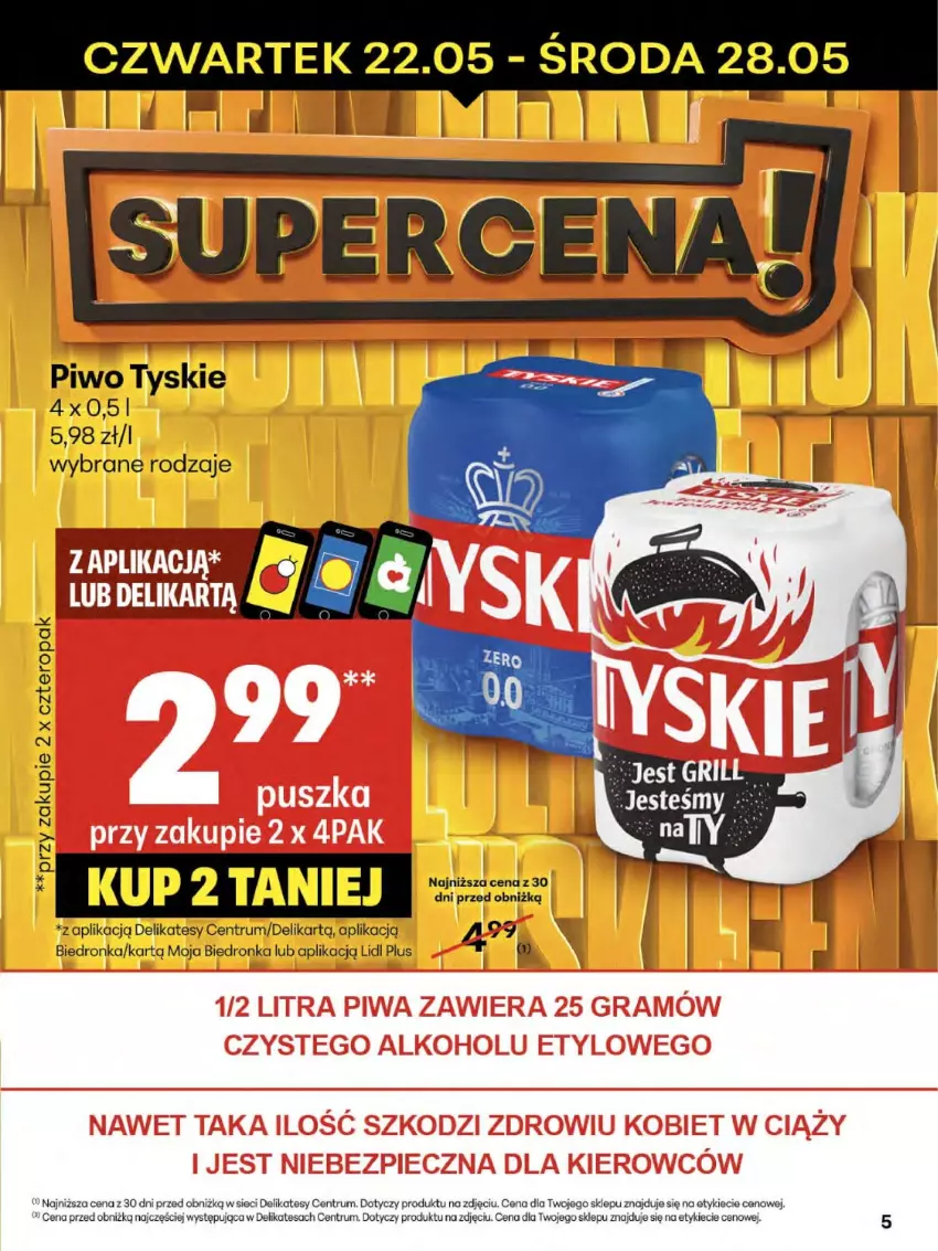 Gazetka promocyjna Delikatesy Centrum - Franczyza DC21 Czwartek - ważna 22.05 do 28.05.2025 - strona 5 - produkty: Piwo, Rum, Tyskie