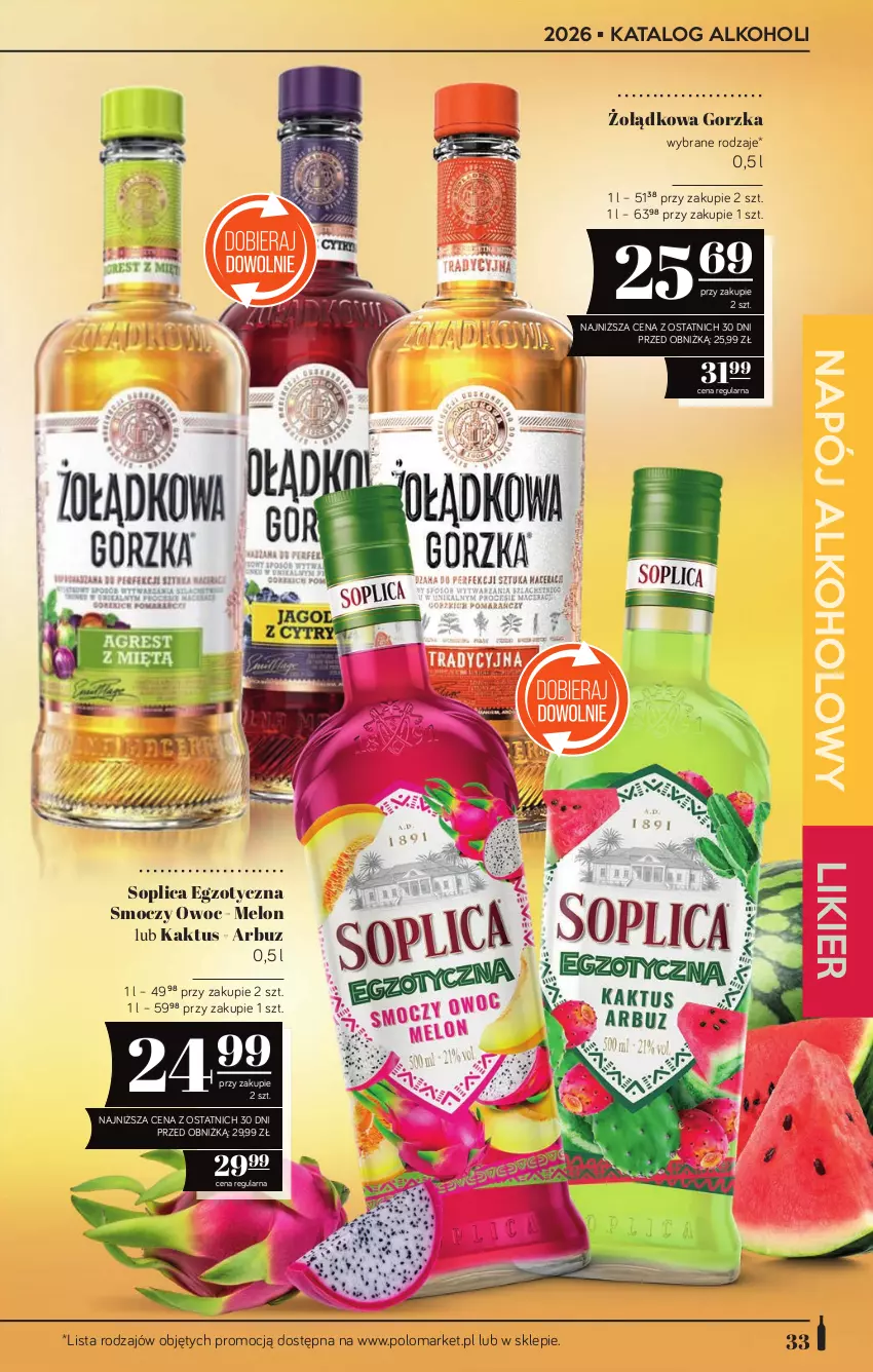Gazetka promocyjna PoloMarket - Katalog alkoholi 20/2026 - ważna 22.10 do 04.11.2026 - strona 33 - produkty: Arbuz, Kaktus, Likier, Melon, Napój, Soplica