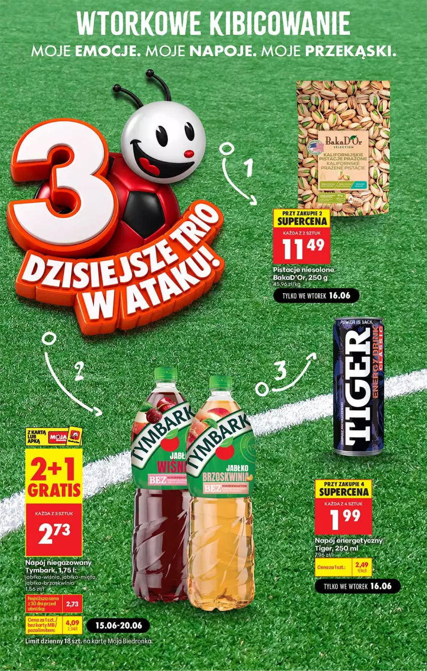 Gazetka promocyjna Biedronka - Gazetka - ważna 15.06 do 22.06.2026 - strona 3 - produkty: Fa, Mięta, Mus, Napoje, Pistacje, Por