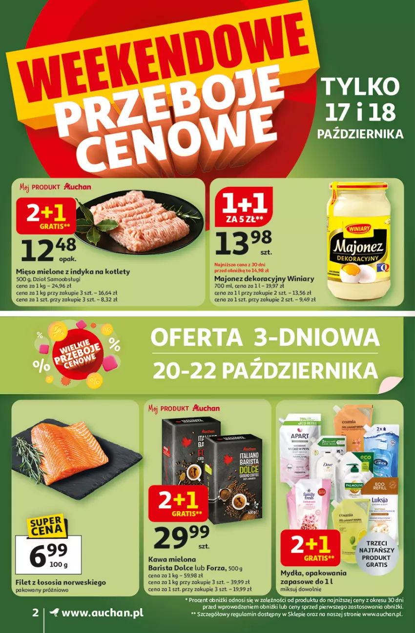 Gazetka promocyjna Auchan - Wielkie przeboje cenowe Supermarket - ważna 16.10 do 22.10.2025 - strona 2 - produkty: Gra, Kawa, Kawa mielona, Kotlet, Majonez, Mięso, Mięso mielone, Sos, Winiary