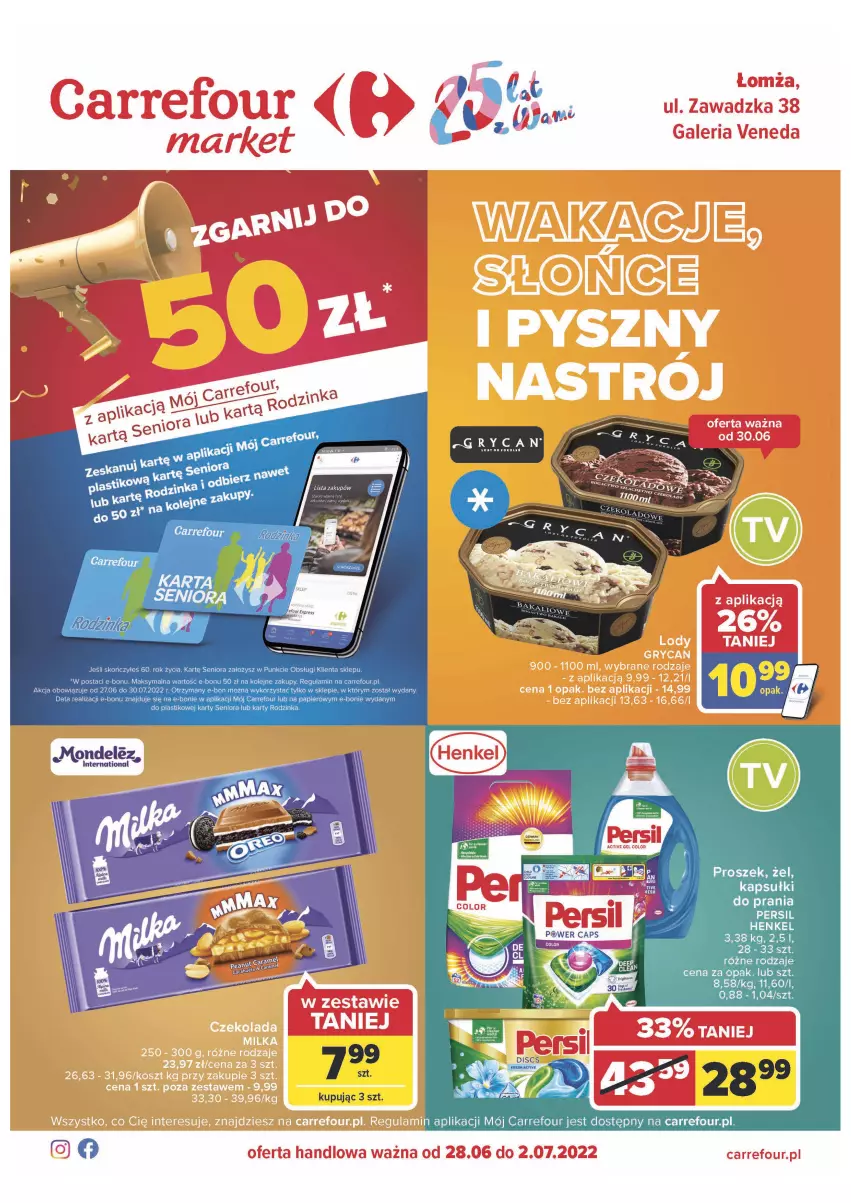 Gazetka promocyjna Carrefour - Gazetka Market Łomża - ważna 28.06 do 02.07.2022 - strona 1 - produkty: LG, Persil