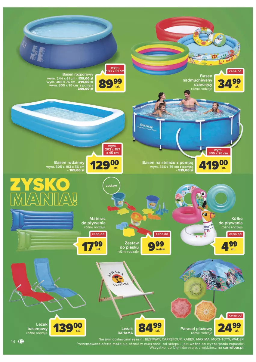 Gazetka promocyjna Carrefour - Gazetka Market Łomża - ważna 28.06 do 02.07.2022 - strona 14 - produkty: Hama, Materac, Parasol, Por, Tera