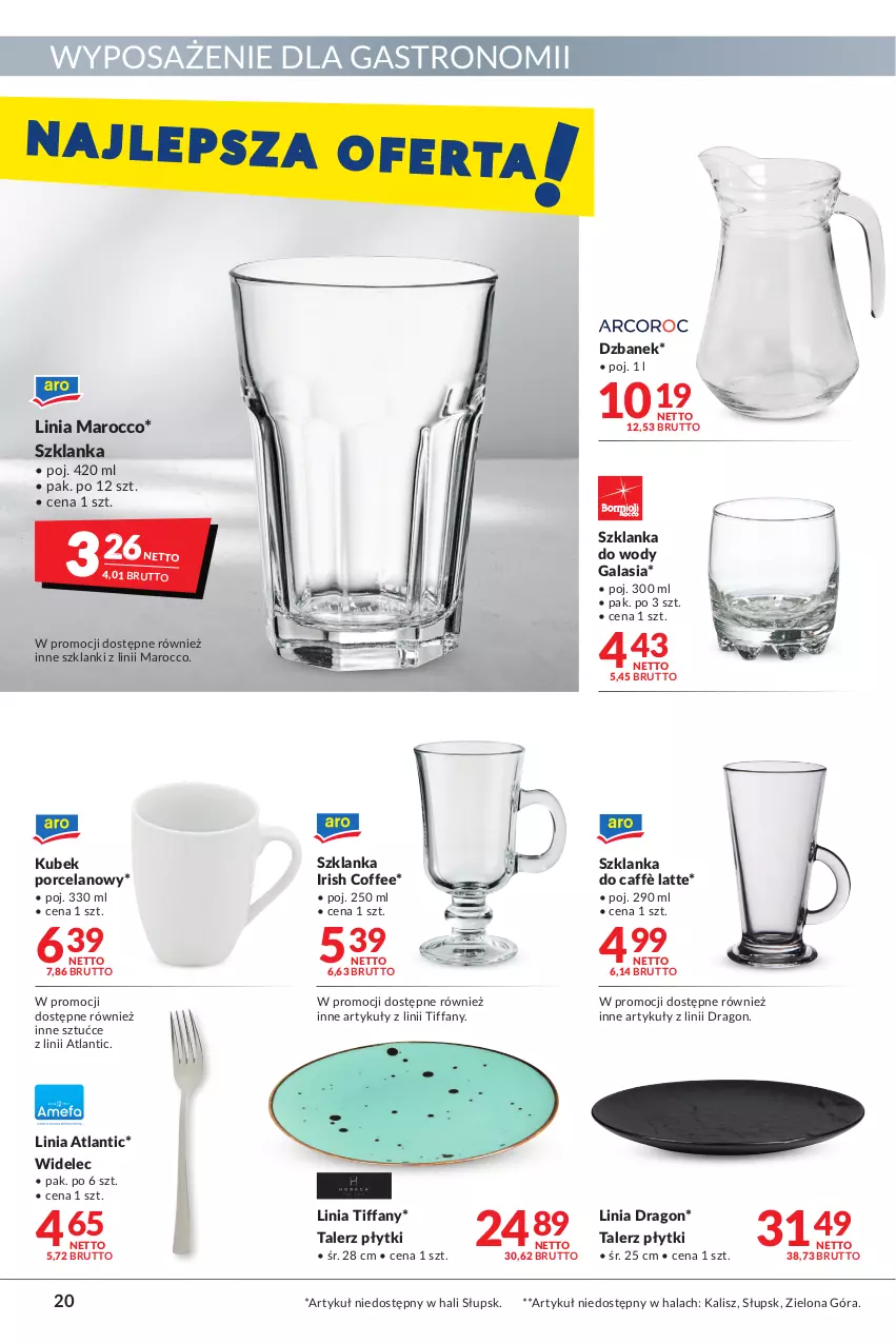 Gazetka promocyjna Makro - [Oferta promocyjna] Artykuły spożywcze i przemysłowe - ważna 23.08 do 05.09.2022 - strona 20 - produkty: Dzbanek, Fa, Gala, Kubek, Lanki, Por, Szklanka, Talerz, Widelec