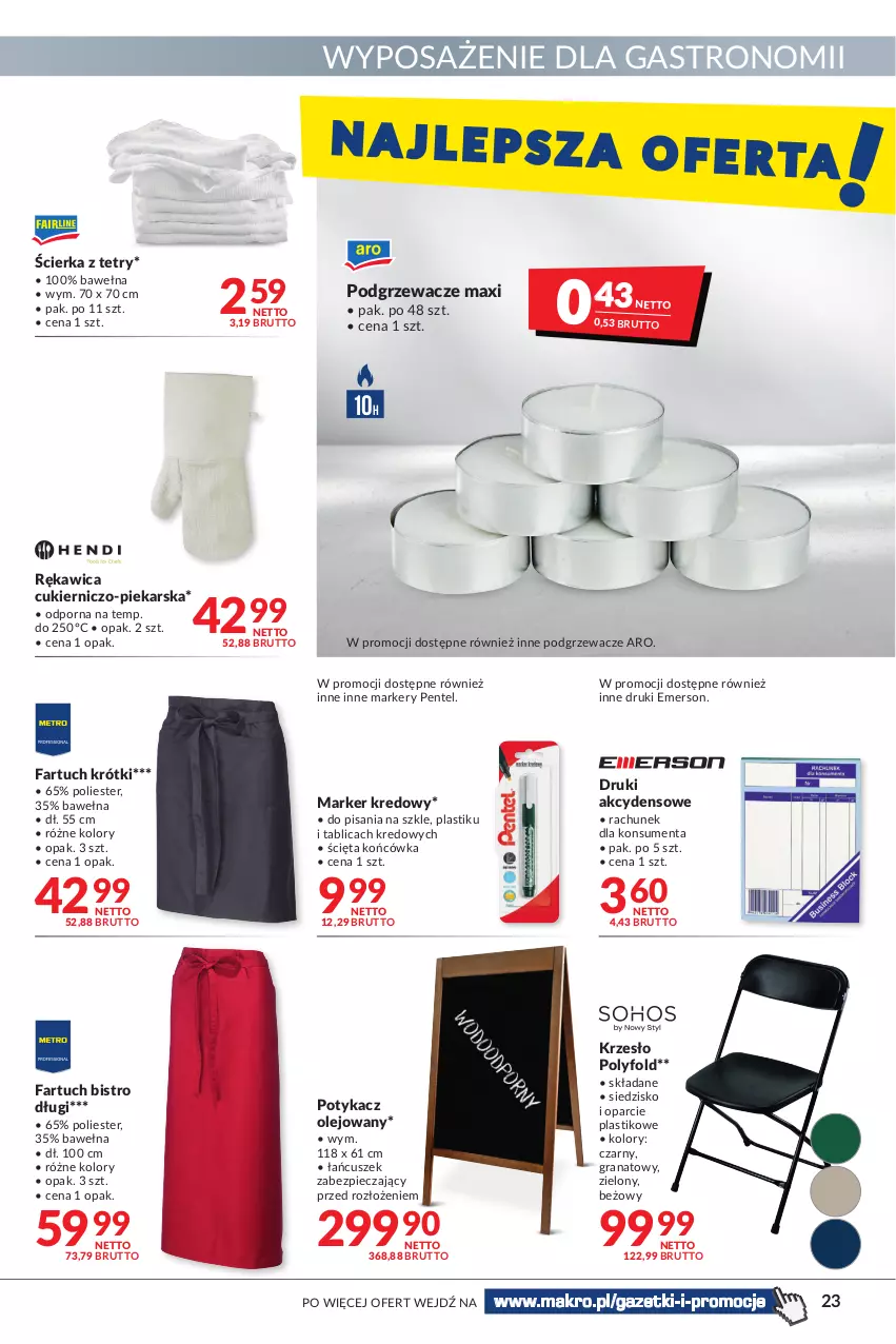 Gazetka promocyjna Makro - [Oferta promocyjna] Artykuły spożywcze i przemysłowe - ważna 23.08 do 05.09.2022 - strona 23 - produkty: Cukier, Fa, Gra, Granat, Krzesło, Marker, Olej, Piec, Podgrzewacze, Por, Siedzisko, Wełna