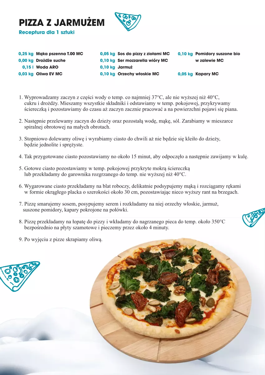 Gazetka promocyjna Makro - [Oferta specjalna] Receptury na Pizza Weeks - ważna 08.02 do 13.02.2022 - strona 1 - produkty: Blat roboczy, Drożdże, Jarmuż, Kapary, Lack, Mąka, Mąka pszenna, Mozzarella, Nuty, Orzechy włoskie, Piec, Pizza, Pomidory, Ser, Sól, Sos, Sos do pizzy, Suszone pomidory, Top, Woda