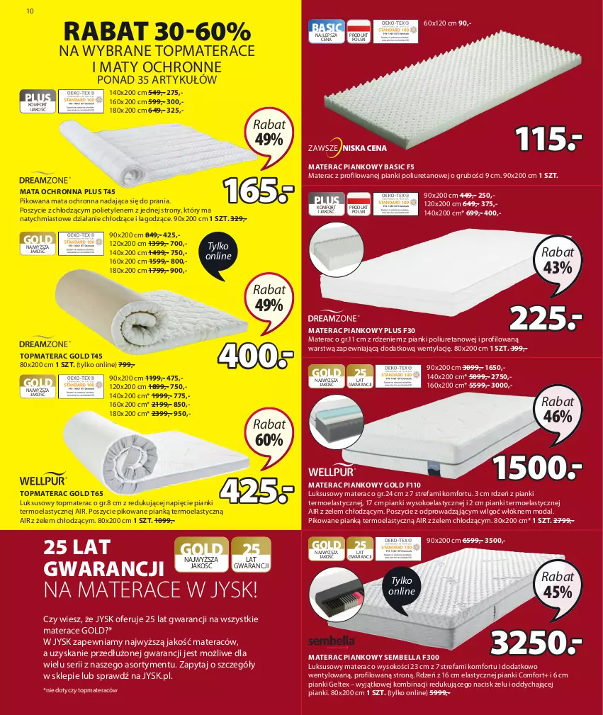 Gazetka promocyjna Jysk - Oferta tygodnia - ważna 11.01 do 31.01.2023 - strona 11 - produkty: Bell, Bella, Fa, LG, Mata ochronna, Materac, Materac piankowy, Moda, Ser, Sok, Tera, Top