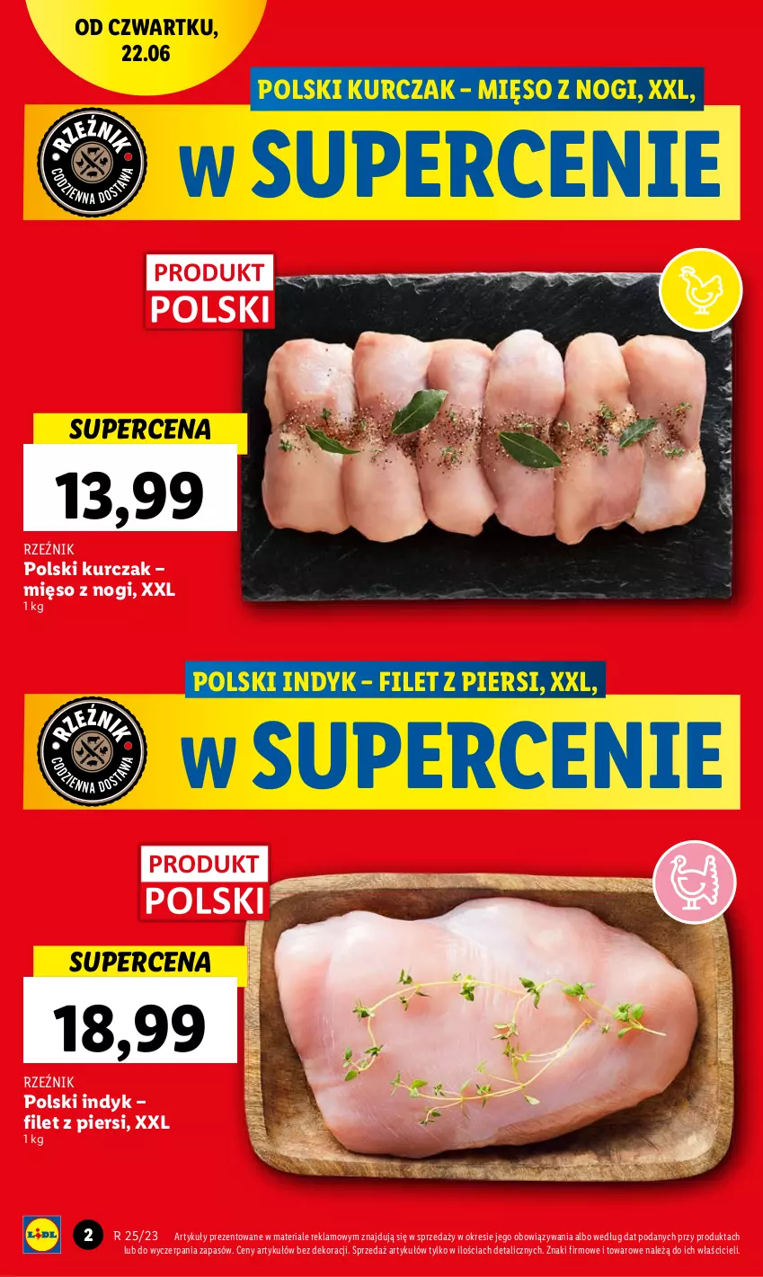 Gazetka promocyjna Lidl - GAZETKA - ważna 22.06 do 25.06.2023 - strona 4 - produkty: Kurczak, Mięso