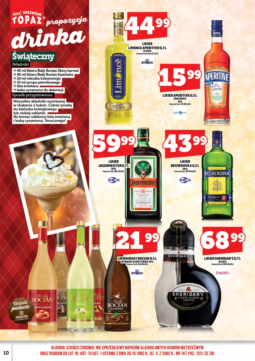 Gazetka promocyjna Topaz - Gazetka - ważna 15.12 do 31.12.2025 - strona 12 - produkty: Biały Bocian, Cif, Jagermeister, Lanki, Likier, Piernik, Sheridan's, Syrop
