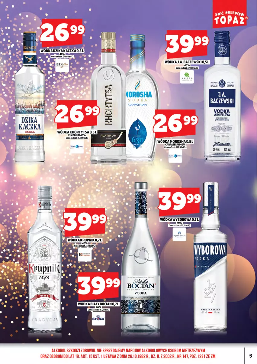 Gazetka promocyjna Topaz - Gazetka - ważna 15.12 do 31.12.2025 - strona 7 - produkty: Kaczka, Top, Woda, Wódka, Wyborowa