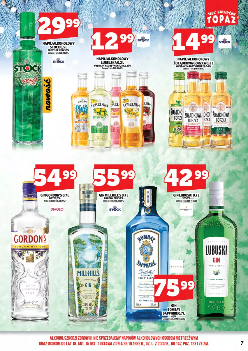 Gazetka promocyjna Topaz - Gazetka - ważna 15.12 do 31.12.2025 - strona 9 - produkty: Gin, Gordon's, Napój, Por, Stock