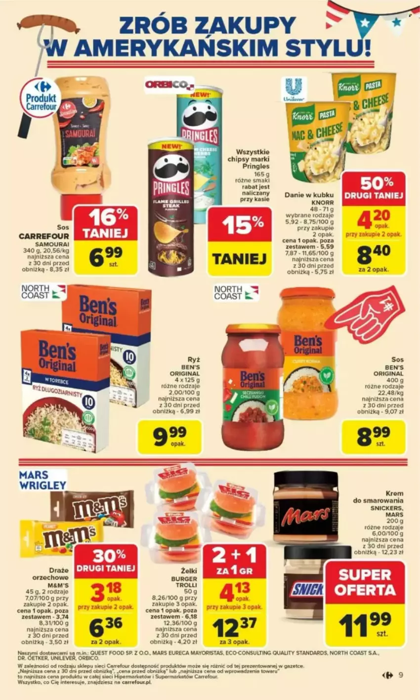 Gazetka promocyjna Carrefour - ważna 26.05 do 07.06.2025 - strona 32 - produkty: BIC, Burger, Chipsy, Gin, Knorr, Mars, Por, Pringles, Ryż, Sos