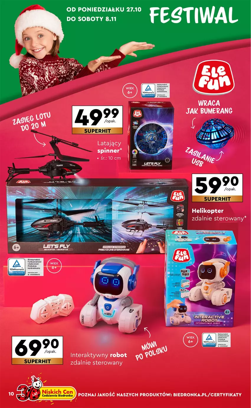 Gazetka promocyjna Biedronka - Okazje Tygodnia - ważna 27.10 do 08.11.2025 - strona 10 - produkty: Bumerang, Fa, Helikopter, Robot, Tera