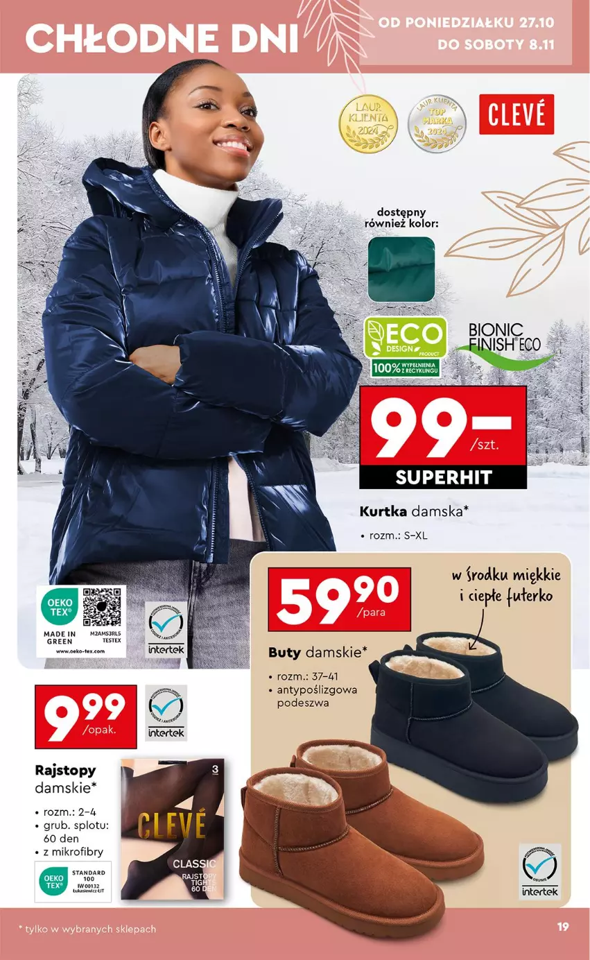 Gazetka promocyjna Biedronka - Okazje Tygodnia - ważna 27.10 do 08.11.2025 - strona 19 - produkty: Buty, Kask, Kurtka, Rajstopy, Top