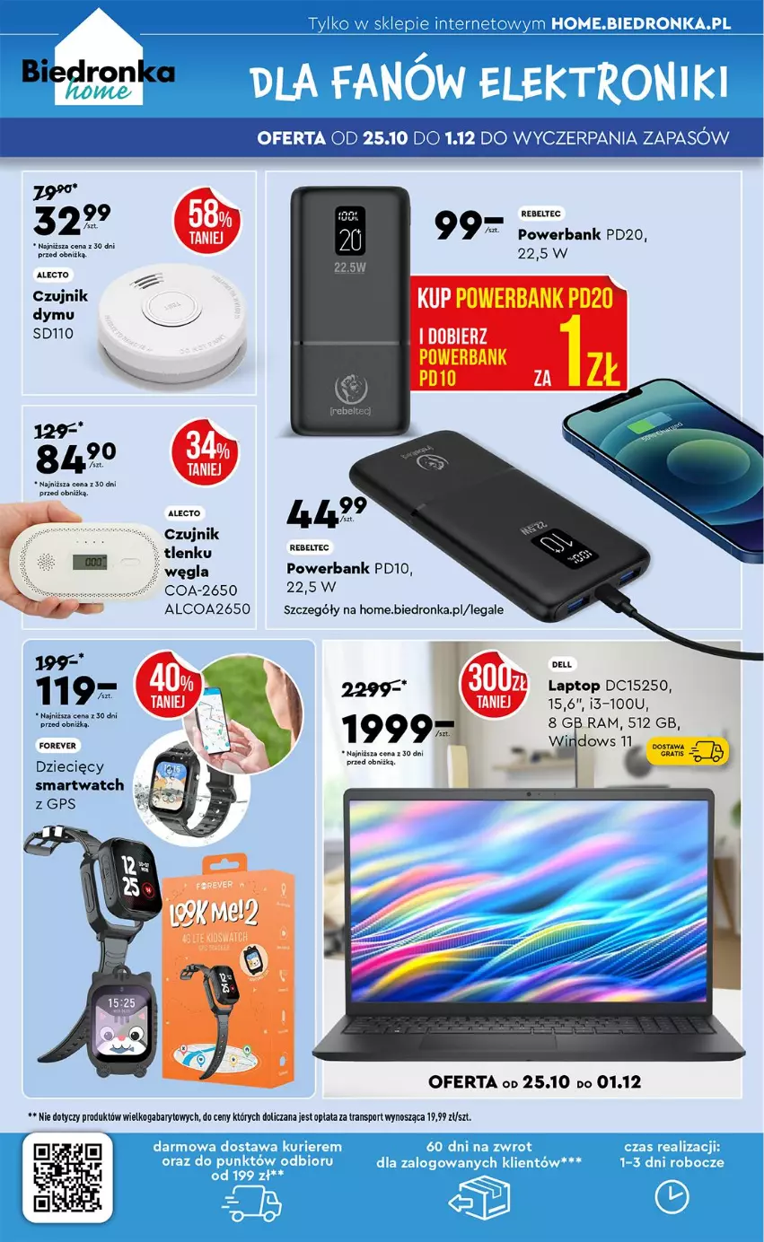 Gazetka promocyjna Biedronka - Okazje Tygodnia - ważna 27.10 do 08.11.2025 - strona 42 - produkty: Dell, Dzieci, Fa, Powerbank, Smartwatch, Top