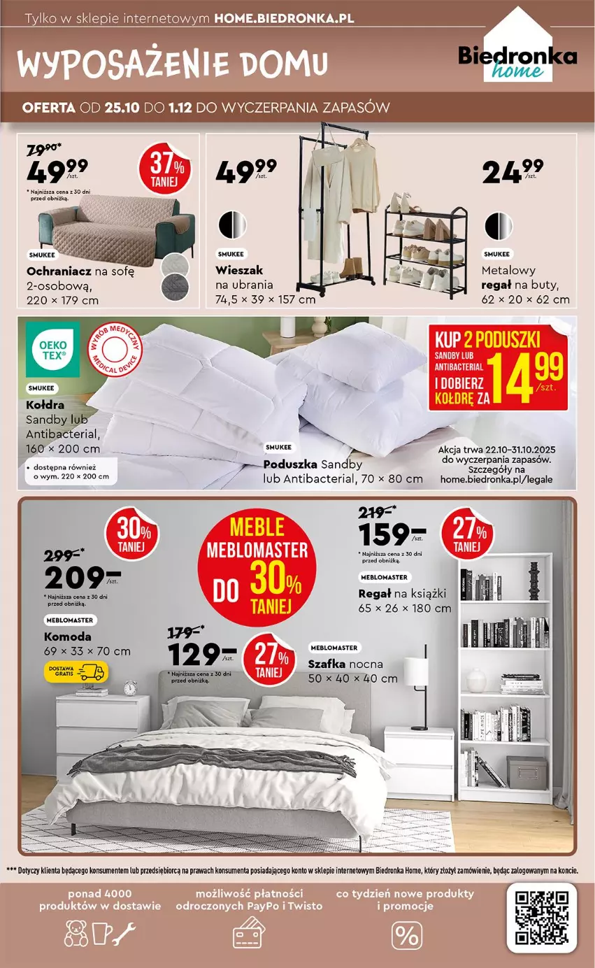 Gazetka promocyjna Biedronka - Okazje Tygodnia - ważna 27.10 do 08.11.2025 - strona 43 - produkty: Buty, Fa, Poduszka, Por, Regał, Szafka, Ubrania, Wieszak