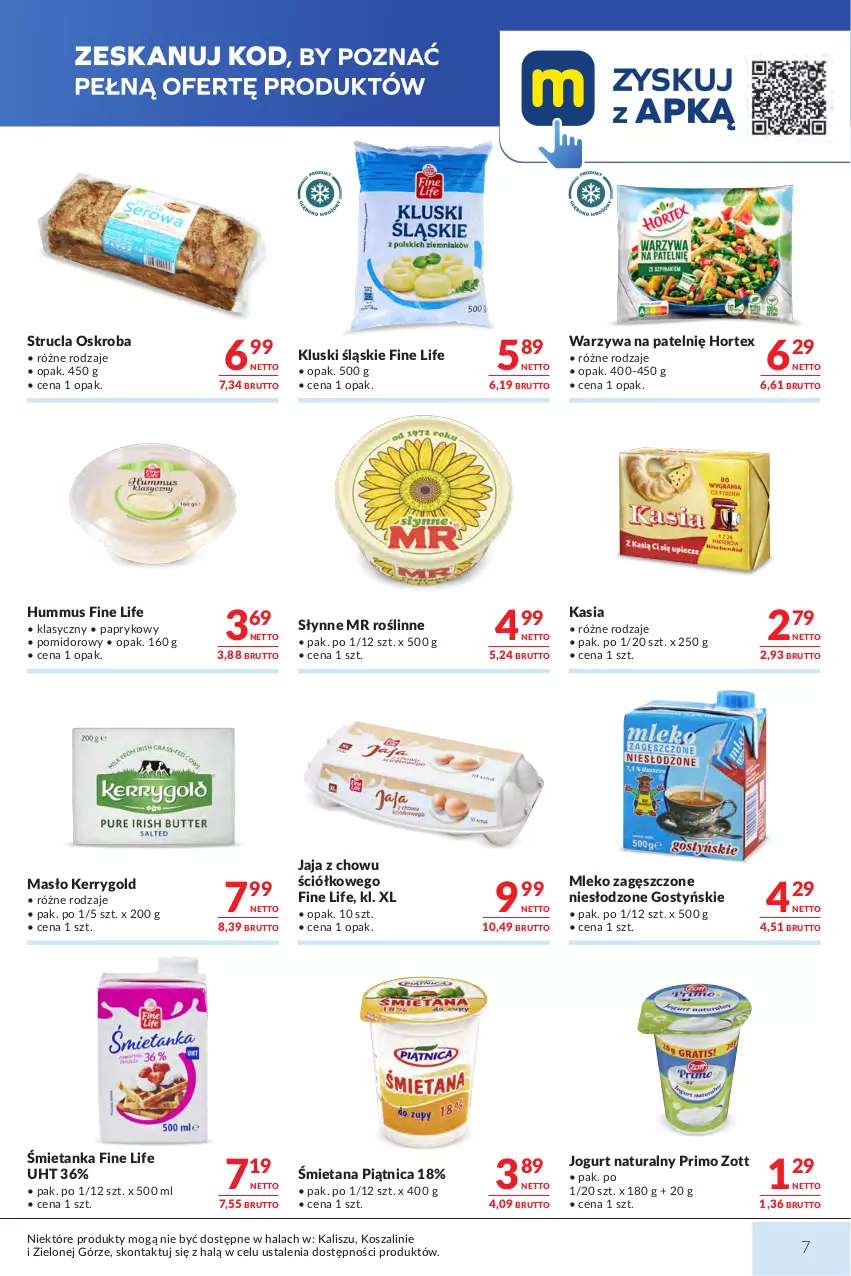 Gazetka promocyjna Makro - Mega oferty dla Twojego Sklepu - ważna 29.09 do 12.10.2026 - strona 7 - produkty: Hortex, Hummus, Jaja, Jogurt, Jogurt naturalny, Kasia, Kosz, Masło, Mleko, Mleko zagęszczone, Mus, Piątnica, Słynne, Słynne MR Roślinne, Strucla, Szal, Warzywa, Zott