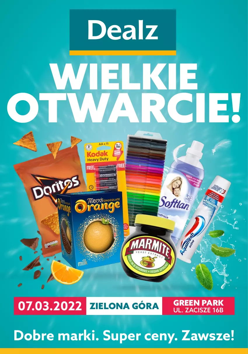 Gazetka promocyjna Dealz - WIELKIE OTWARCIE 07.03.2022Zielona Góra, Green Park - ważna 07.03 do 21.03.2022 - strona 1