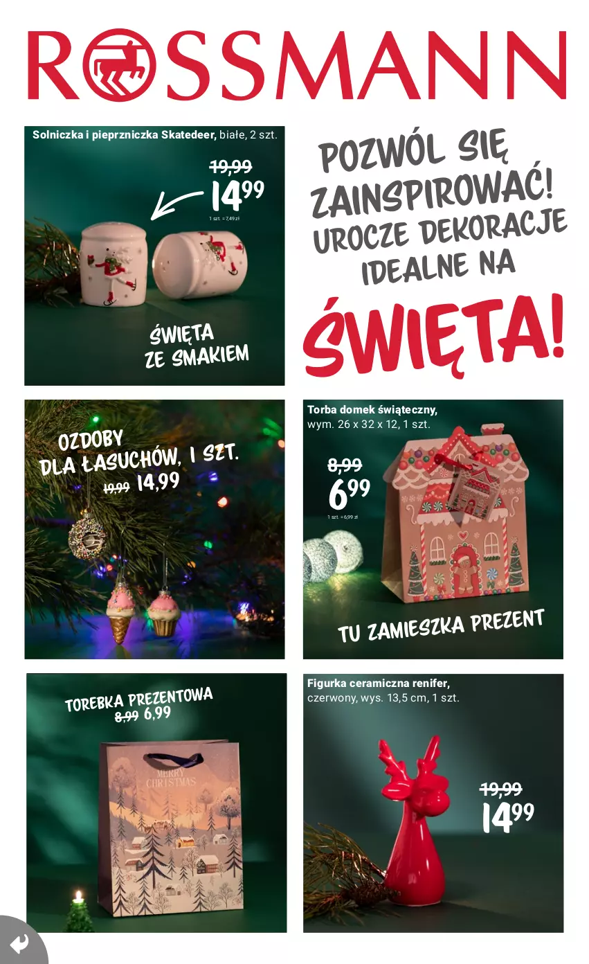 Gazetka promocyjna Rossmann - 16 grudnia - ważna 16.12 do 31.12.2021 - strona 40 - produkty: Figurka ceramiczna, Pieprz, Pieprzniczka, Renifer, Solniczka, Torebka, Znicz