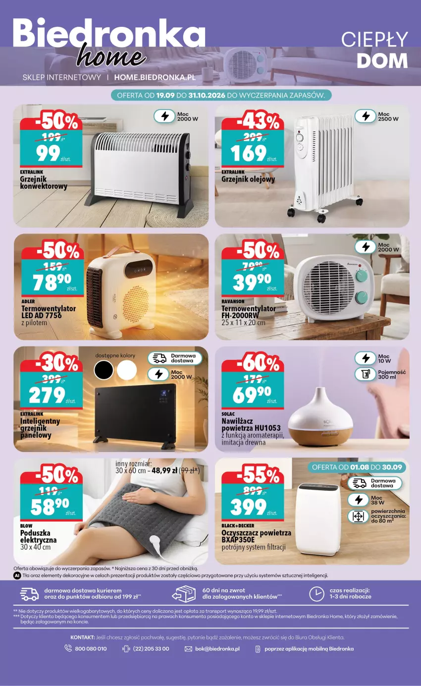 Gazetka promocyjna Biedronka - Biedronka Home - ważna 19.09 do 26.09.2026 - strona 6 - produkty: Grzejnik, Intel, Lack, Nawilżacz powietrza, Poduszka, Poduszka elektryczna, Tera