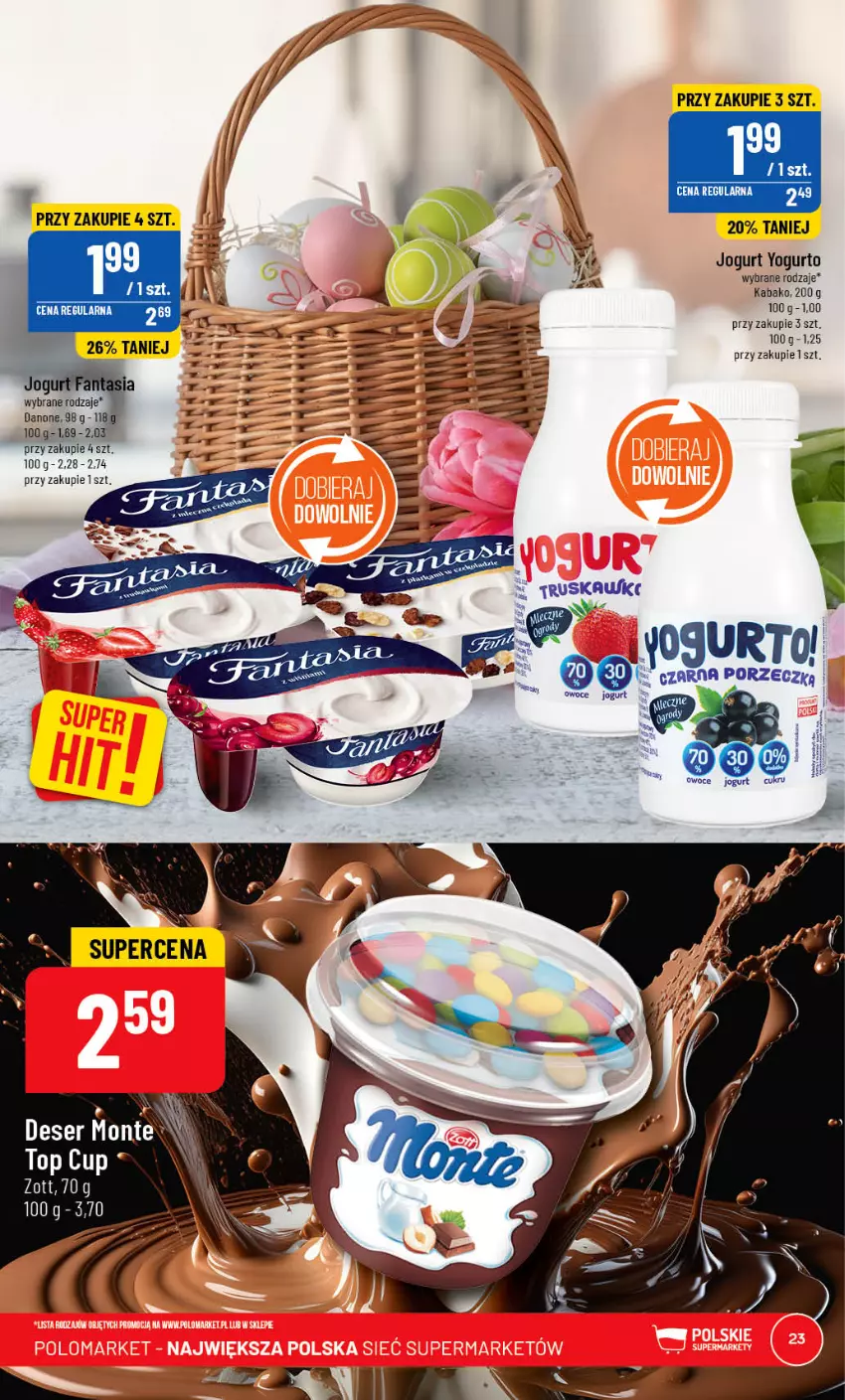 Gazetka promocyjna PoloMarket - Gazetka pomocyjna - ważna 22.03 do 28.03.2023 - strona 23 - produkty: Deser, Jogurt, Owoce, Ser, Top, Zott