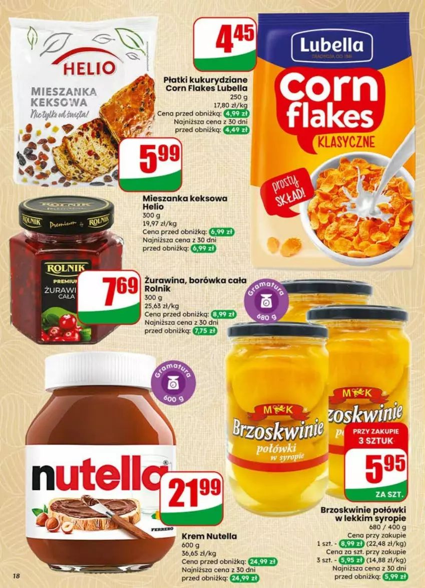 Gazetka promocyjna Dino - ważna 01.04 do 07.04.2026 - strona 10 - produkty: Bell, Bella, Borówka, Brzoskwinie, Fa, Helio, Lubella, Nutella, Rolnik, Syrop