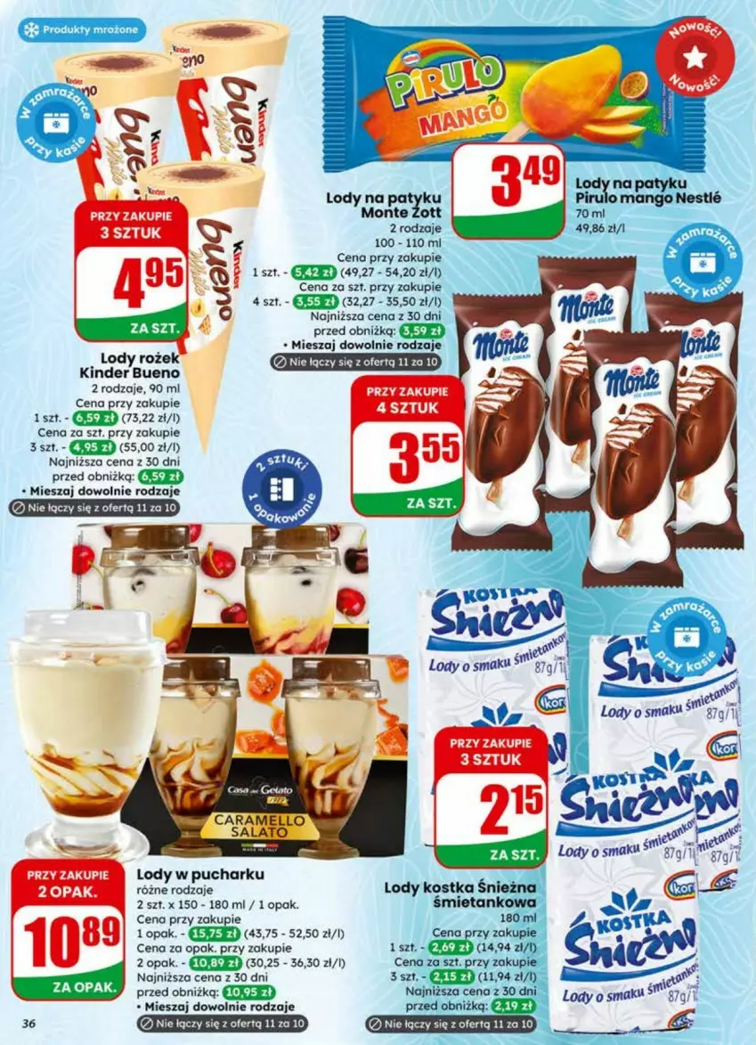Gazetka promocyjna Dino - ważna 01.04 do 07.04.2026 - strona 30 - produkty: Kinder, Kinder Bueno, Lody, Monte, Produkty mrożone