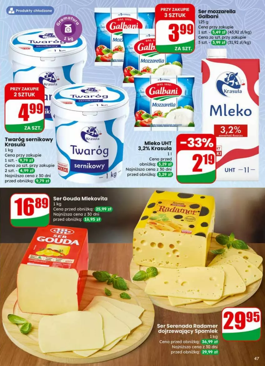 Gazetka promocyjna Dino - ważna 01.04 do 07.04.2026 - strona 42 - produkty: Fa, Gouda, Mleko, Mlekovita, Mozzarella, Radamer, Ser, Sos, Twaróg