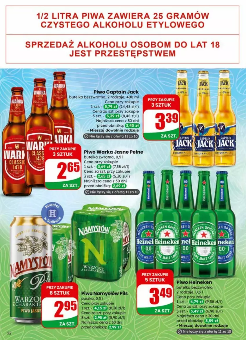 Gazetka promocyjna Dino - ważna 01.04 do 07.04.2026 - strona 48 - produkty: Captain Jack, Gin, Gra, Heineken, Piwa, Piwo, Szal, Warka