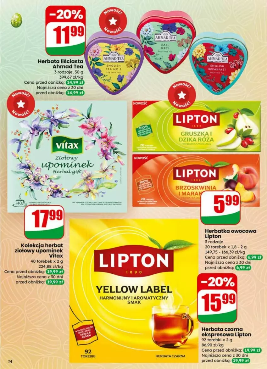 Gazetka promocyjna Dino - ważna 01.04 do 07.04.2026 - strona 6 - produkty: Dzika róża, Fa, Herbata, Herbata czarna, Lipton, Róża, Vitax