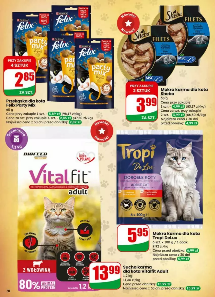 Gazetka promocyjna Dino - ważna 01.04 do 07.04.2026 - strona 68 - produkty: Felix, Mokra karma, Ser, Sheba, Sucha karma