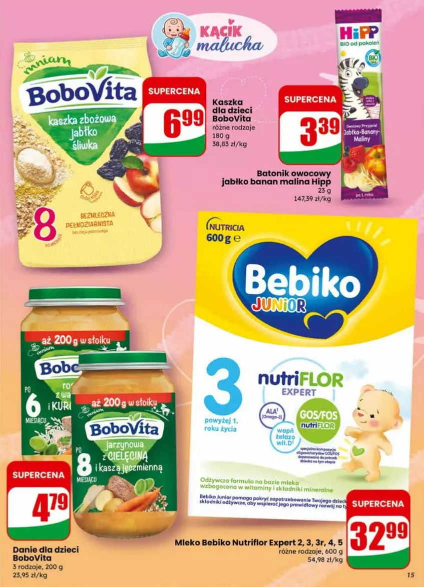 Gazetka promocyjna Dino - ważna 01.04 do 07.04.2026 - strona 7 - produkty: Baton, Bebiko, BoboVita, Danie dla dzieci, Dzieci, HiPP, Maliny, Mleko, Tonik