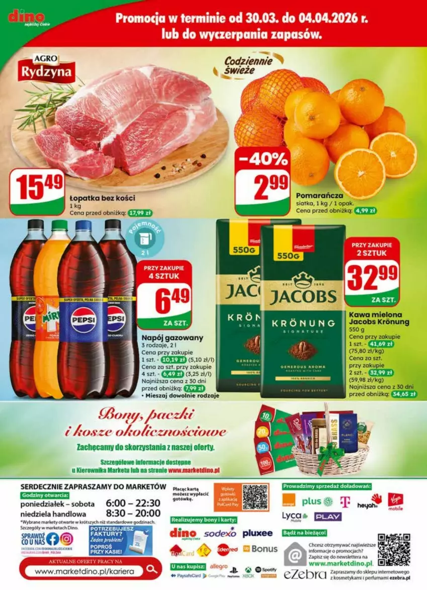 Gazetka promocyjna Dino - ważna 01.04 do 07.04.2026 - strona 76 - produkty: Fa, Jacobs, Kawa, Kawa mielona, Napój, Napój gazowany, Perfum, Ser, Siatka, Tera