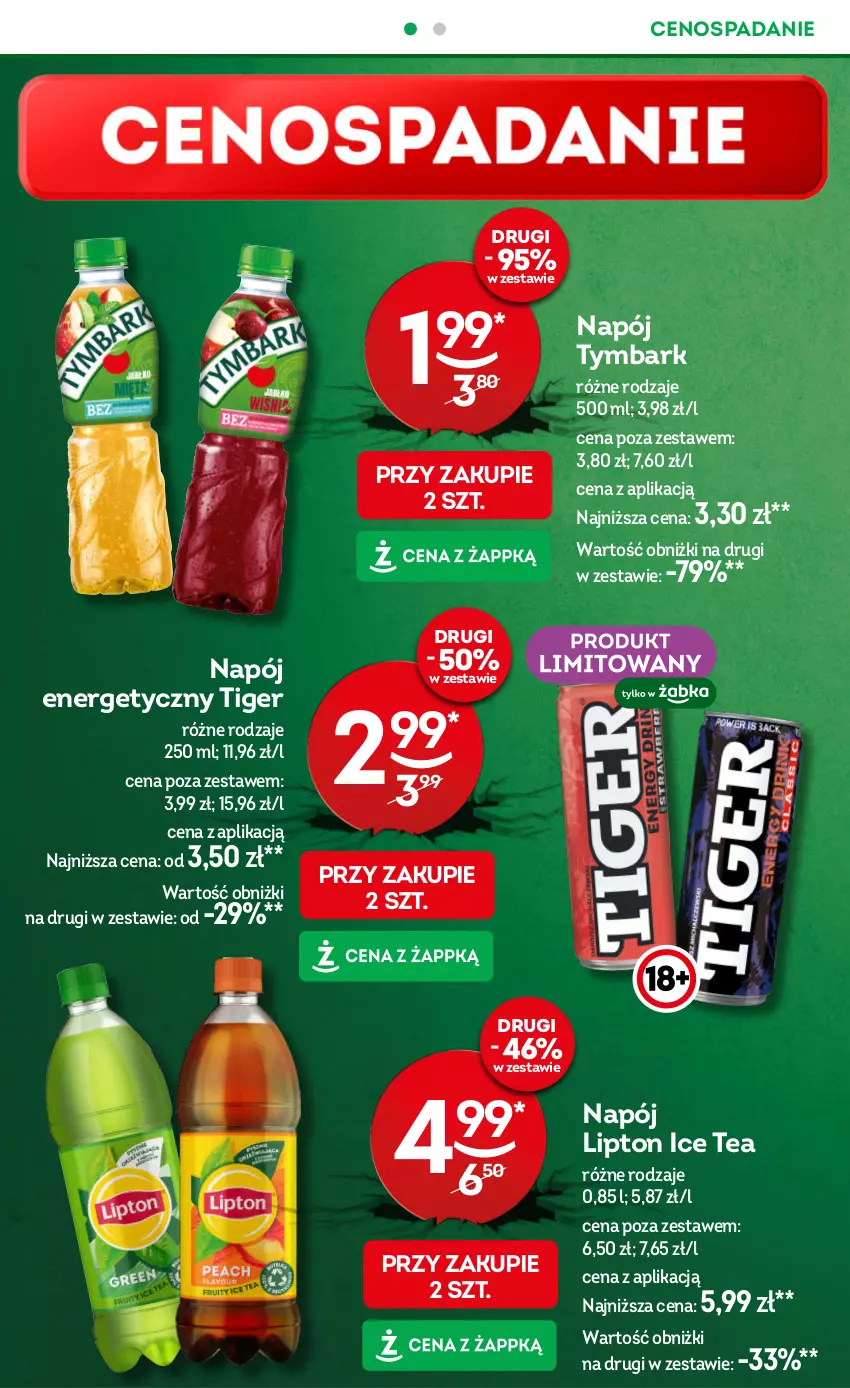 Gazetka promocyjna Żabka - ważna 30.07 do 12.08.2025 - strona 2 - produkty: Cenos, Ice tea, Lipton, Napój, Napój energetyczny, Tiger, Tymbark