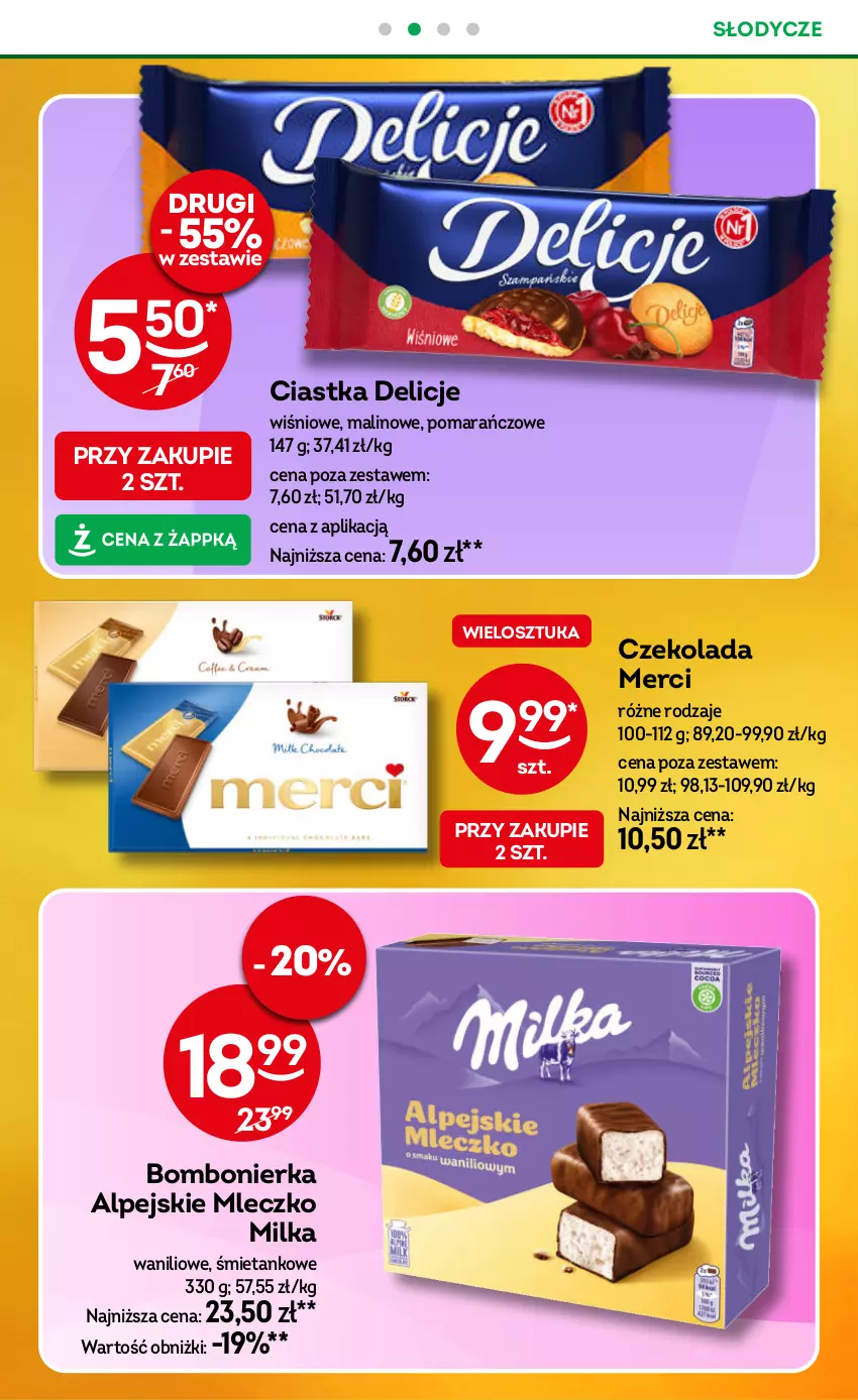 Gazetka promocyjna Żabka - ważna 30.07 do 12.08.2025 - strona 55 - produkty: Ciastka, Czekolada, Delicje, Merci, Milka, Mleczko