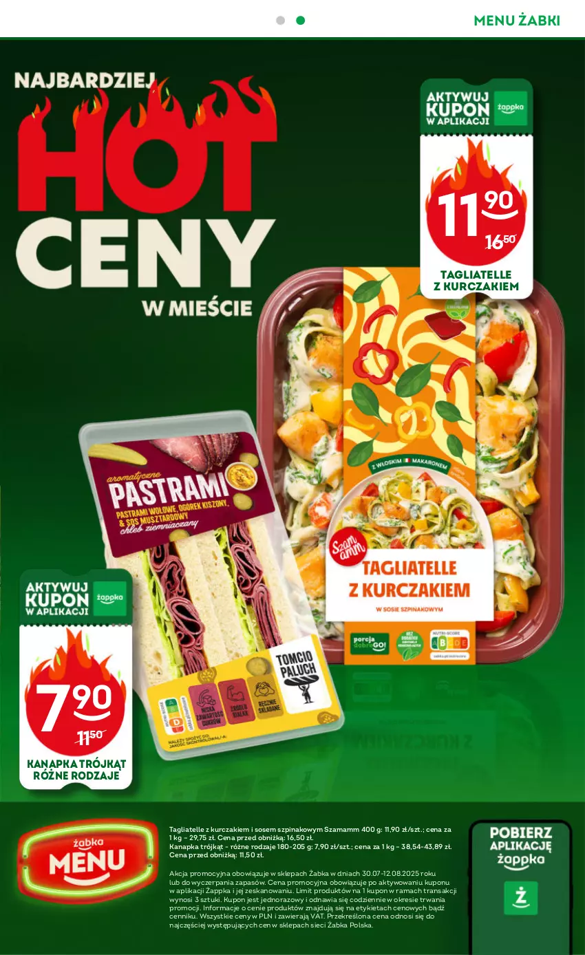 Gazetka promocyjna Żabka - ważna 30.07 do 12.08.2025 - strona 59 - produkty: Kurczak, Rama, Sos, Szpinak, Tagliatelle, Tran