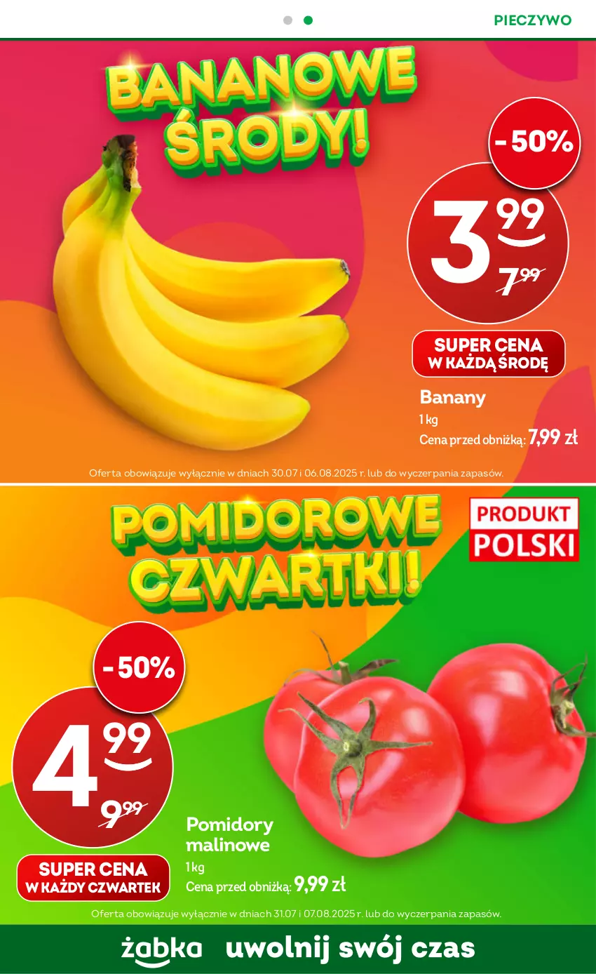Gazetka promocyjna Żabka - ważna 30.07 do 12.08.2025 - strona 69 - produkty: Banany, Piec, Pieczywo, Pomidory
