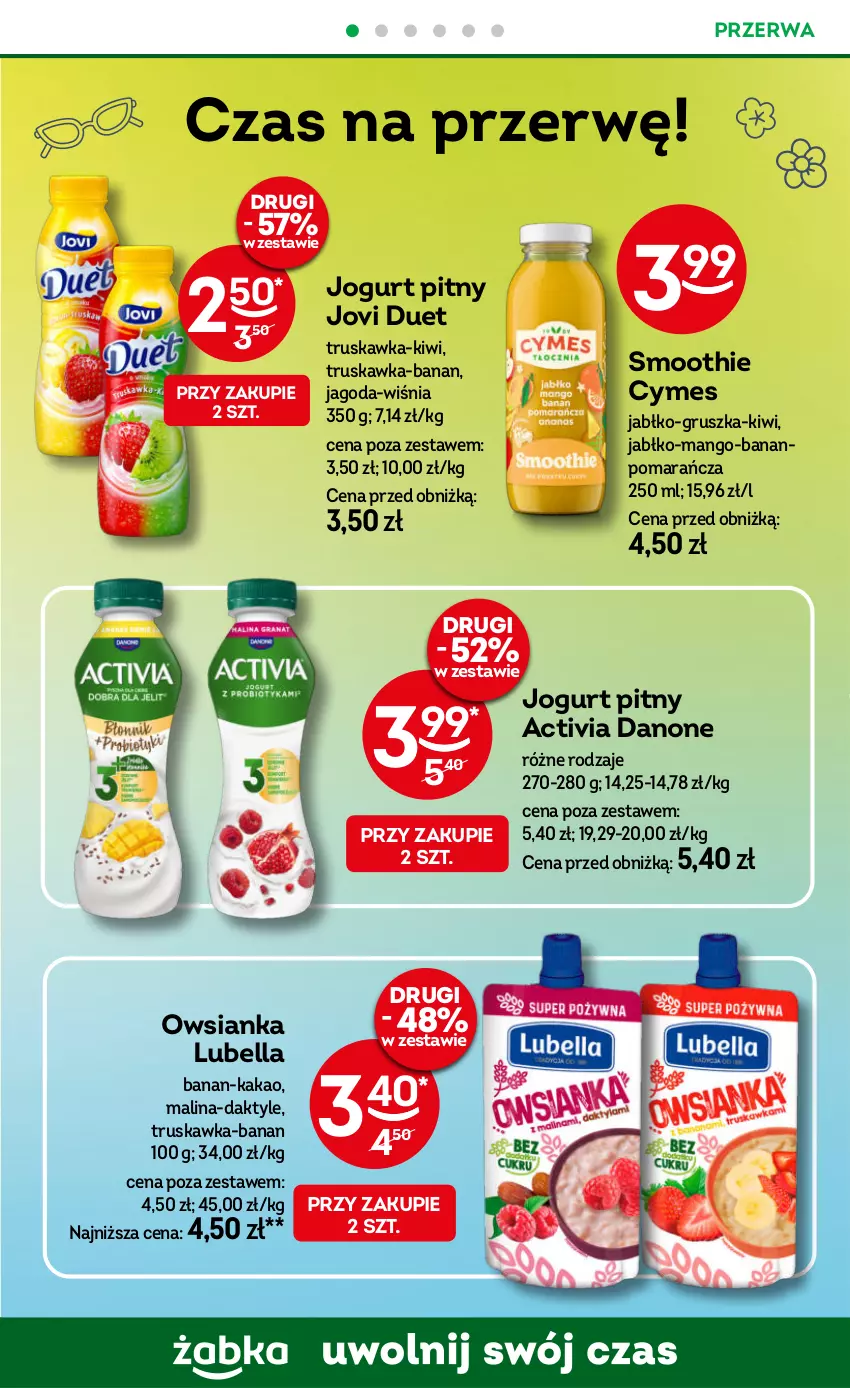 Gazetka promocyjna Żabka - ważna 30.07 do 12.08.2025 - strona 76 - produkty: Activia, Bell, Bella, Daktyle, Danone, Jogurt, Jogurt pitny, Kakao, Kiwi, Lubella, Mango, Owsianka, Smoothie
