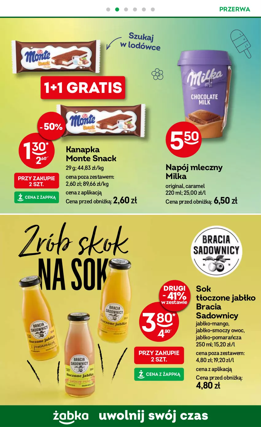 Gazetka promocyjna Żabka - ważna 30.07 do 12.08.2025 - strona 77 - produkty: Gin, Gra, Mango, Milka, Monte, Napój, Napój mleczny, Sok