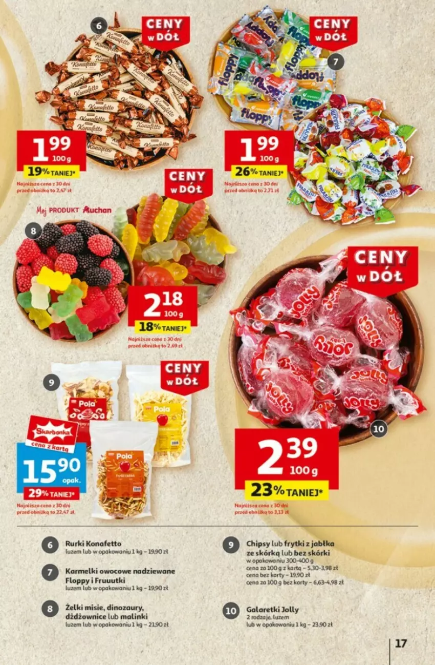 Gazetka promocyjna Auchan - ważna 09.01 do 15.01.2025 - strona 11 - produkty: Chipsy, Dinozaur, Frytki, Gala, Galaretki, Jabłka, Rurki