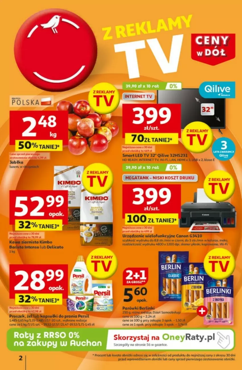 Gazetka promocyjna Auchan - ważna 09.01 do 15.01.2025 - strona 12 - produkty: Canon, HD ready, Kapsułki do prania, Kawa, Kawa ziarnista, Kosz, LED TV, Persil, Skaner, Urządzenie wielofunkcyjne