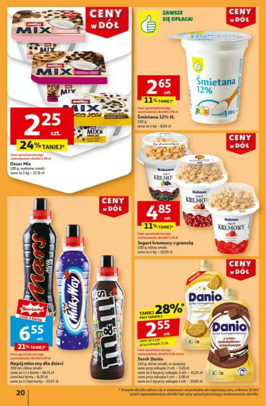 Gazetka promocyjna Auchan - ważna 09.01 do 15.01.2025 - strona 15 - produkty: Danio, Deser, Dzieci, Gra, Jogurt, Napój, Napój mleczny, Ser, Serek