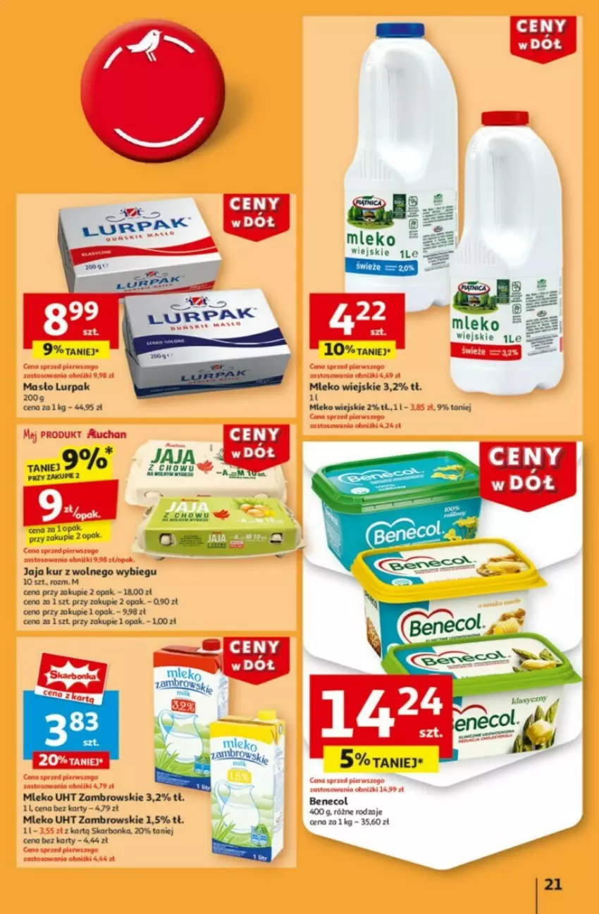 Gazetka promocyjna Auchan - ważna 09.01 do 15.01.2025 - strona 16 - produkty: Benecol, Jaja, Lurpak, Masło, Mleko