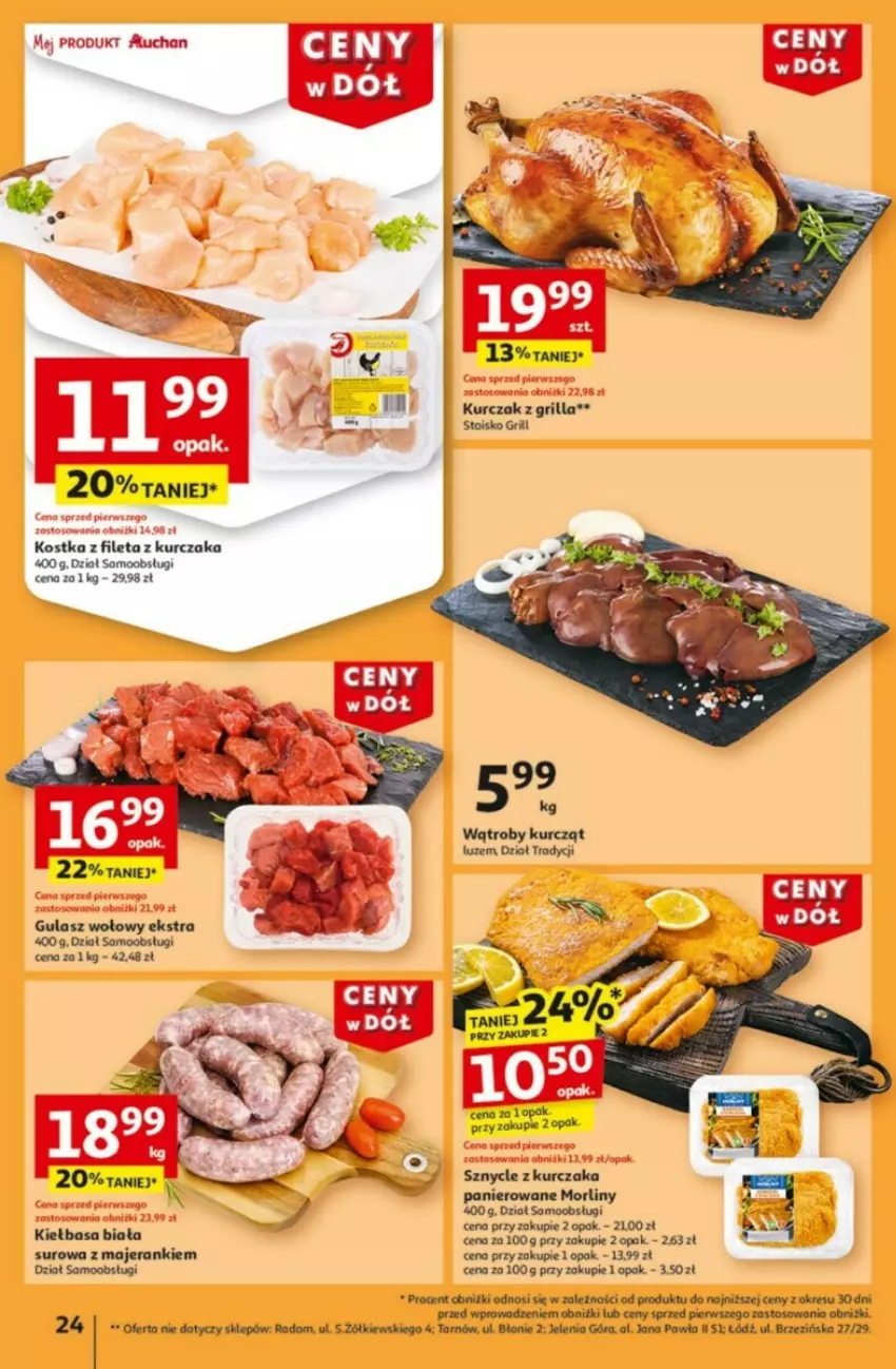 Gazetka promocyjna Auchan - ważna 09.01 do 15.01.2025 - strona 19 - produkty: Grill, Gulasz wołowy, Kurczak, Morliny